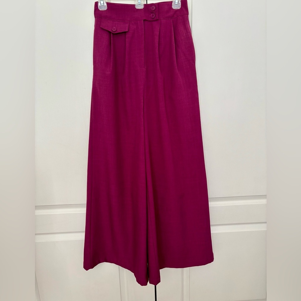Flying Tomato Magenta Palazzo Pants | Size Small | High Rise Wide Leg - Picture 2 of 10